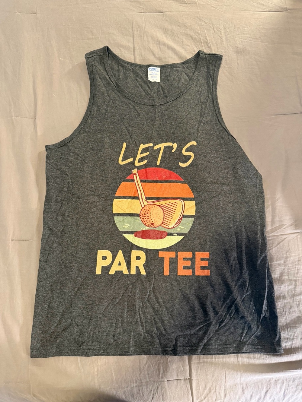 Port and Company Dark Gray Crewneck Tank Top